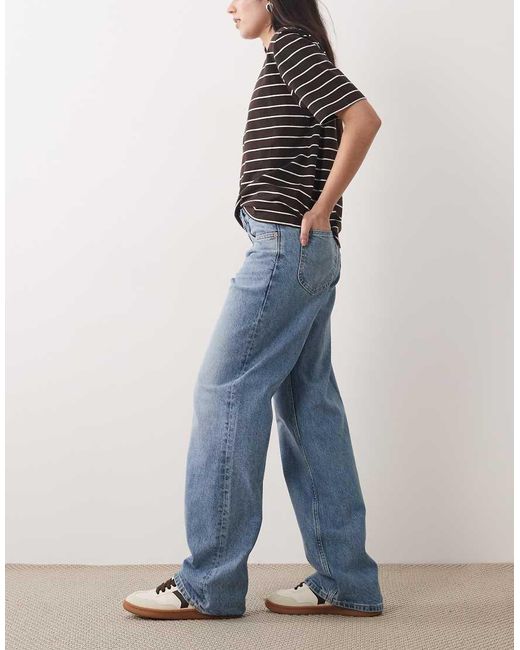 Lee Jeans Blue Rider Straight Wide Leg Jeans