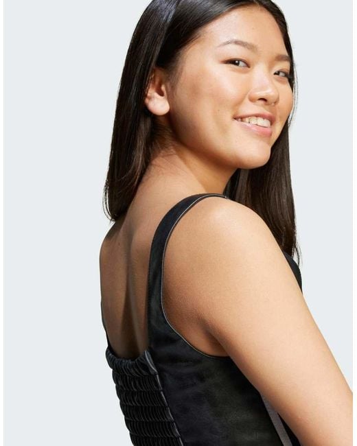 Adidas Originals Black Adilenium Season 3 Vintage Faux Leather Top