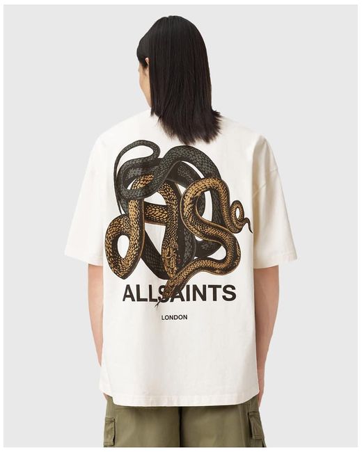Camiseta Con Estampado Gráfico En La Espalda Reticulate De -Neutro AllSaints de hombre de color White