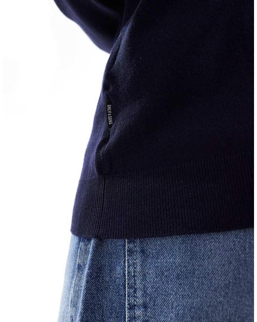 Only & Sons Blue Crew Neck Jumper for men