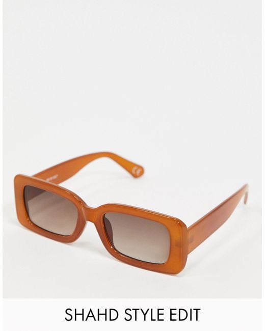 ASOS Brown Mid Square Sunglasses