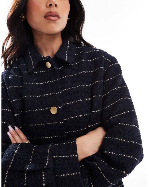 Veste élégante en bouclé rayé ASOS en coloris Blue