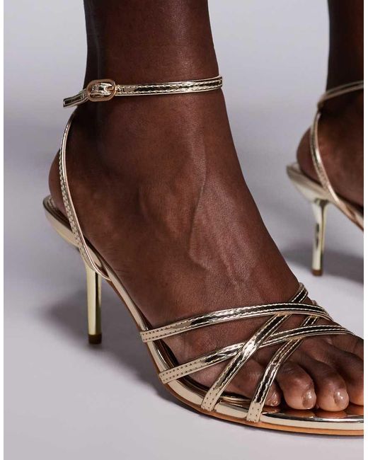 Public Desire Brown Bethany Strappy Heeled Sandals