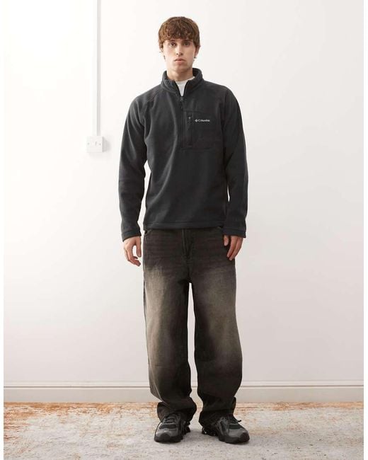 Columbia Black Fast Trek Iii Half Zip Fleece for men
