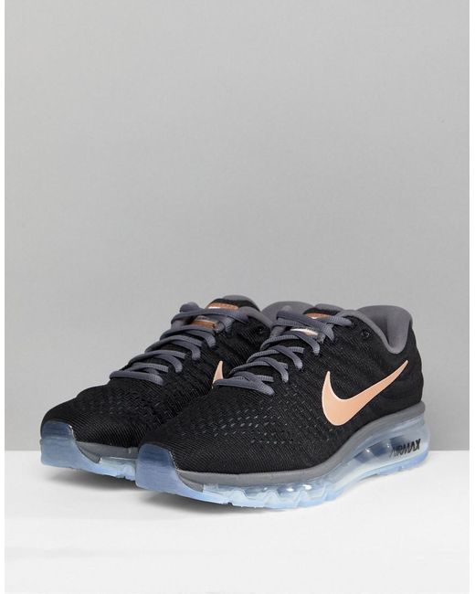 Nike Running Air Max 2017 Trainers In Black And Rose Gold Lyst UK