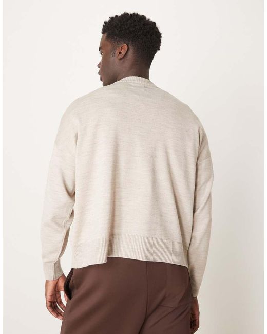 Maglione Oversize Squadrato di ASOS in Natural da Uomo