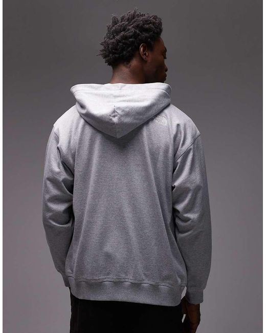 The North Face Gray Unisex Oversized Double Zip Logo Hoodie