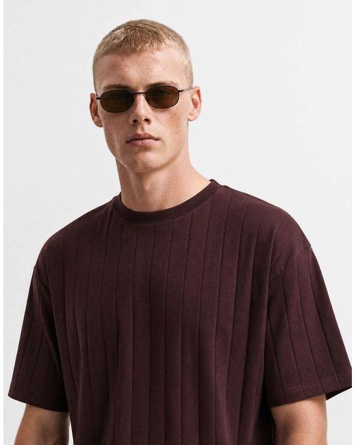 ASOS Purple Boxy Oversized T-Shirt for men