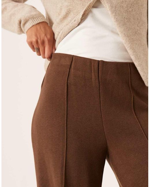 Mango Natural Seam Front Knitted Trouser