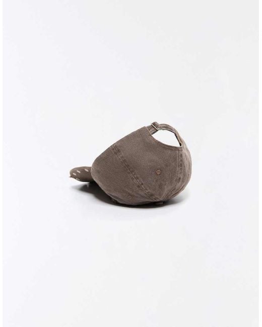 Bershka White Embroidered Eyelet Cap for men