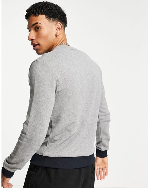 Fred Perry Contrast Panel Sweat in Grey 