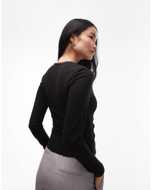 AllSaints Black Cadell Hook And Eye Top