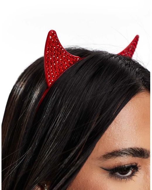 Ann Summers Red Halloween Diamante Devil Horn Headband