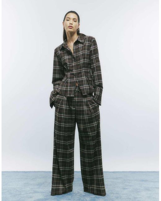 River Island Black Check Fitted Tailored Shirt
