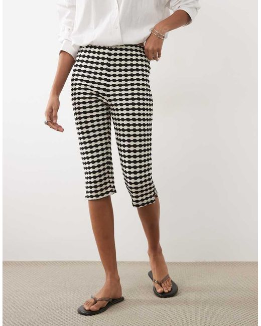 ASOS White Crochet Jersey Capri legging