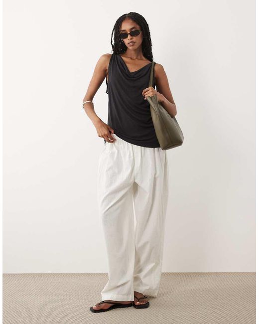 ARKET Black Cowl Neck Tank Top