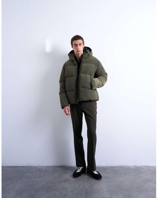 Topman Gray Textured Puffer Jacket for men
