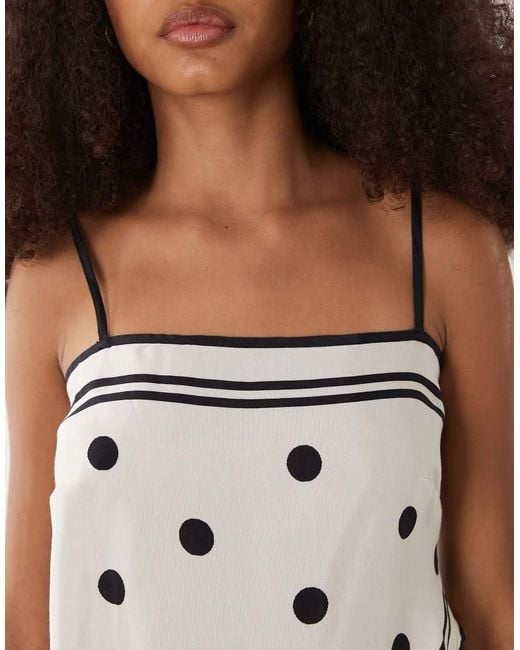 River Island White Polka Dot Handkerchief Top Co-ord