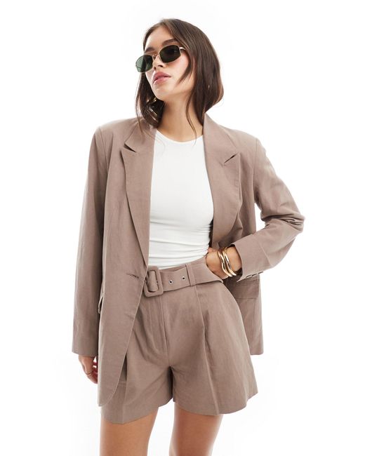ASOS Natural Tailored Blazer With Linen