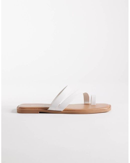 New Look White Multi Strap Toe Loop Sandal