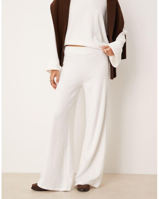 ASOS Natural Supersoft Wide Leg Trouser