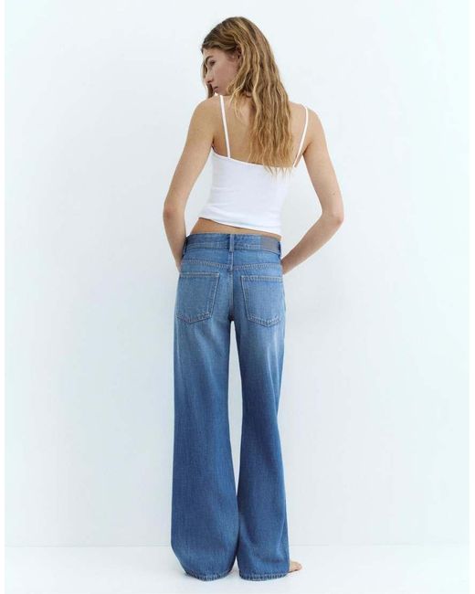 Pull&Bear Blue Low-rise Straight Leg Jeans