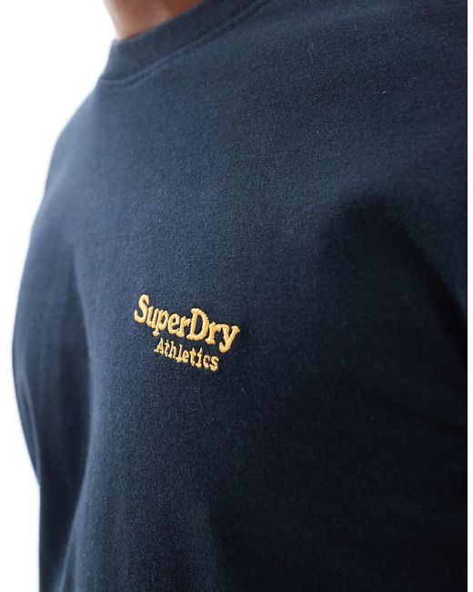 Superdry – essential – langärmliges retro-oberteil in Blue für Herren