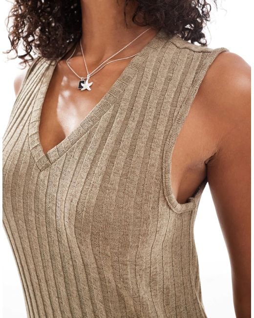 Pieces White Sleeveless V Neck Midi Dress