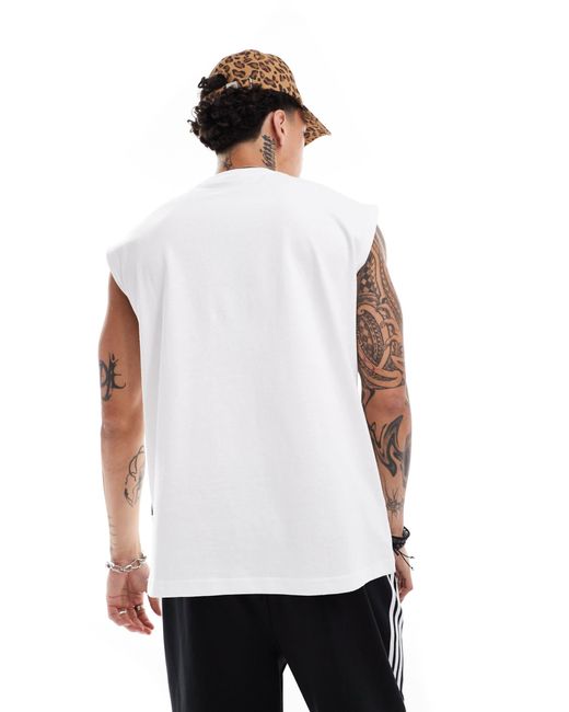 G-Star RAW White Oversized Sleeveless T-shirt for men