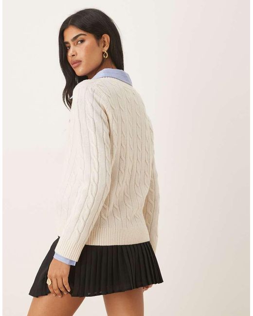 Gant Natural Lambswool Cable Knit Cardigan
