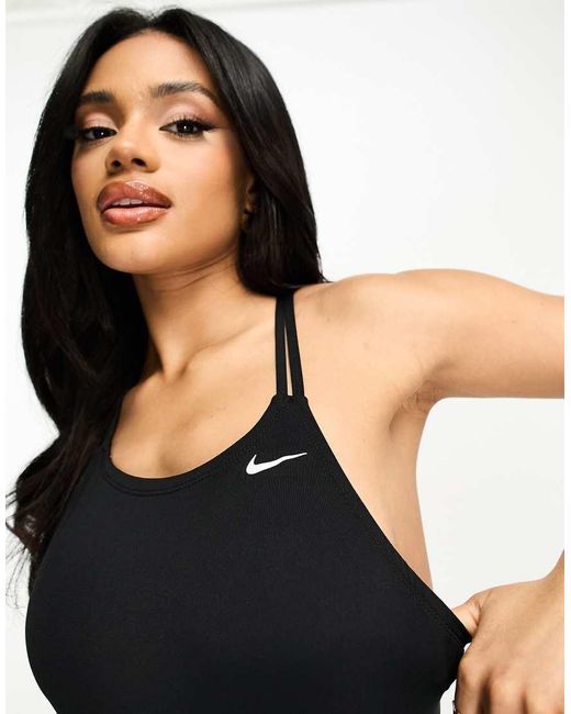 Nike Black Nike Hydrastrong Spiderback Performance Swimsuit