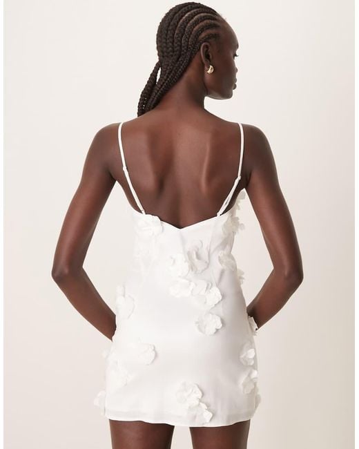 Abercrombie & Fitch Natural Bridal 3-d Applique Mini Dress