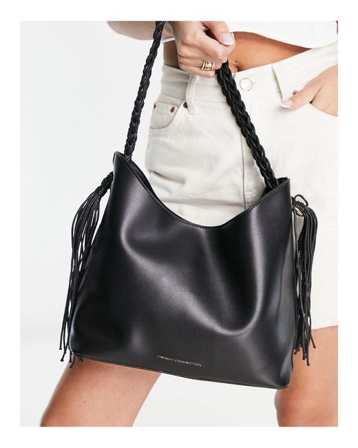 French Connection Rope Strap Detail Shoulder Bag in Black Lyst
