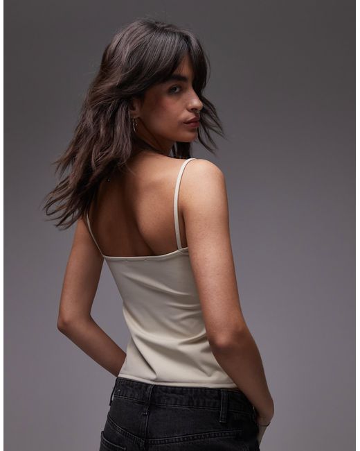 Mango Gray Polyamide Cami Top