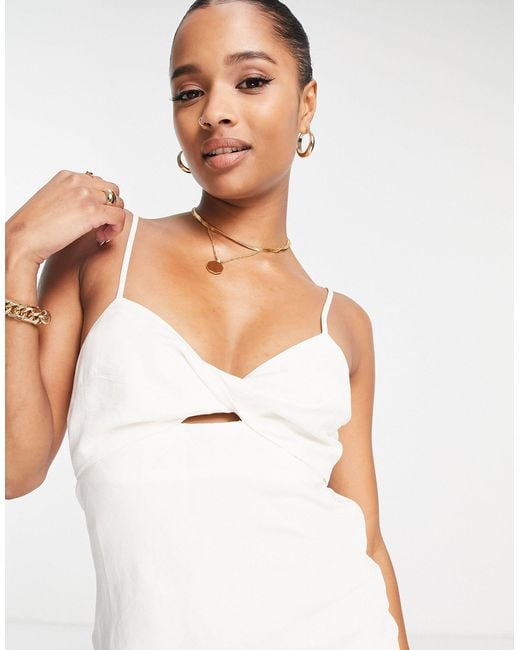 Forever New Petite Cut Out Midi Dress in White | Lyst