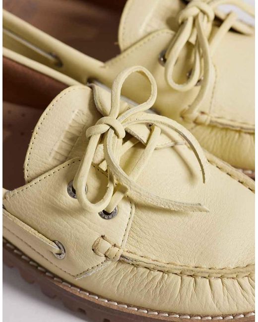 Bronx White Sie-nna Chunky Lace Up Boat Shoes