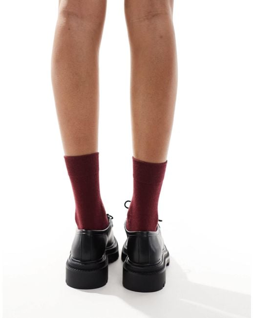 Pull&Bear Black Chunky Lace Up Loafers