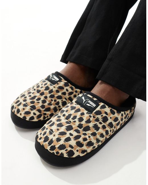 Scuff - pantofole con stampa leopardata di PUMA in Black