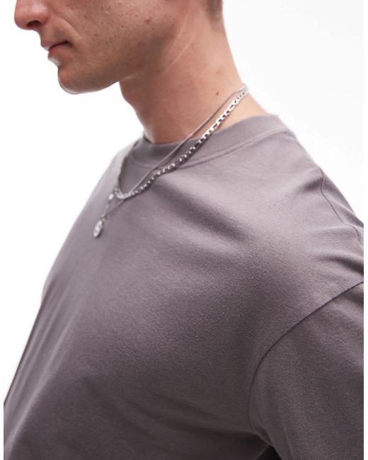 Topman – kastiges t-shirt in Gray für Herren