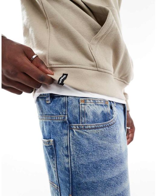 Threadbare Natural Mock T-Shirt Pullover Hoodie for men
