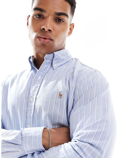 Polo Ralph Lauren – custom fit oxford-hemd in Blue für Herren