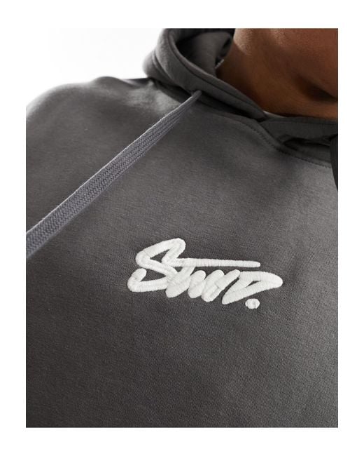 Sweat à capuche imprimé avec inscription stwd au dos Pull&Bear pour homme en coloris Gray