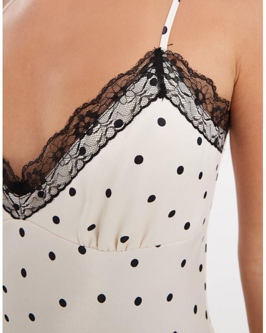 Miss Selfridge White Satin And Lace Midi Dress