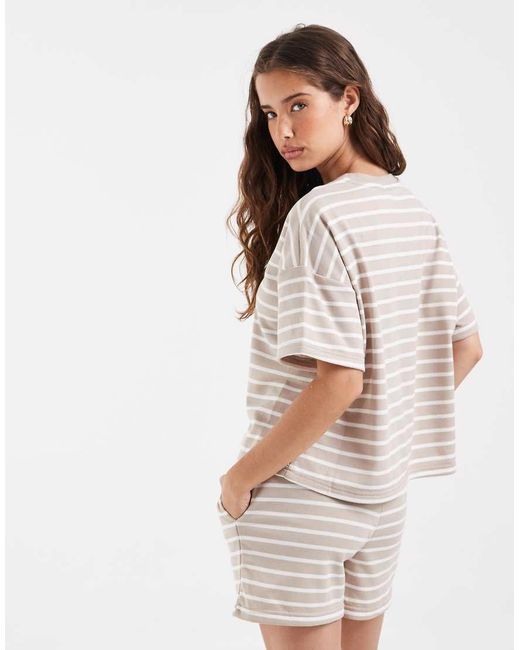 Pieces White Boxy Sweat T-shirt Co-ord