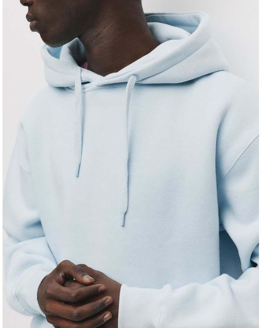Pull&Bear Blue Basic Hoodie for men