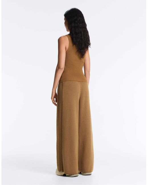 Oysho Brown Sleeveless Knit Top