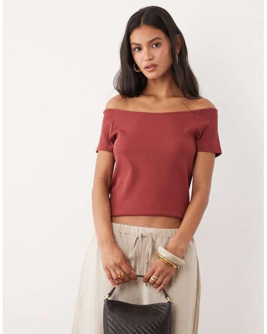 Mango Red Teen Cotton Rich Scoop Neck T-shirt