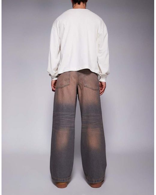 ASOS Brown Super baggy Fit Jeans With Tint for men