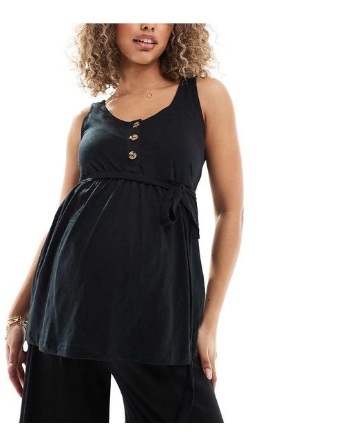 Mama.licious Blue Mamalicious Maternity 2 Function Nursing Button Through Top