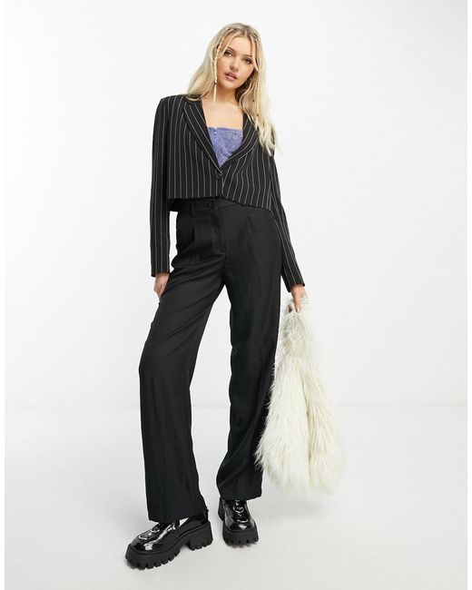 Noisy May Black Cropped Tailored Blazer Co-ord